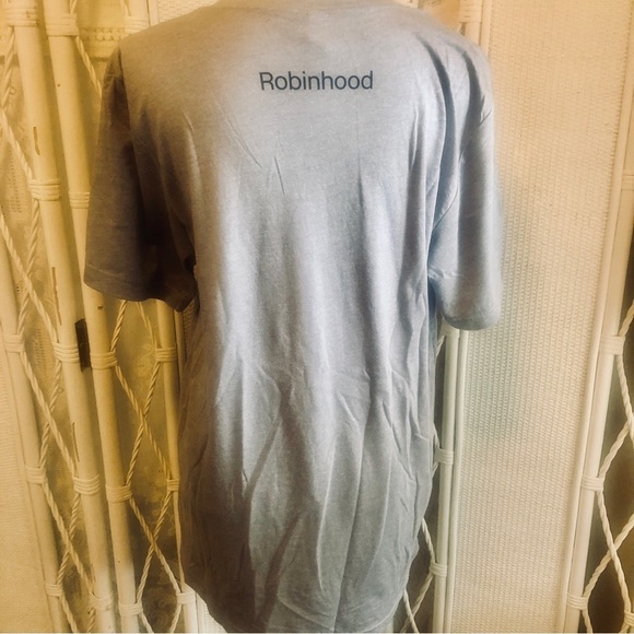Bella Canvas Robinhood Logo Tee Grey Short Sleeve Men's Unisex size Large - Picture 5 of 13